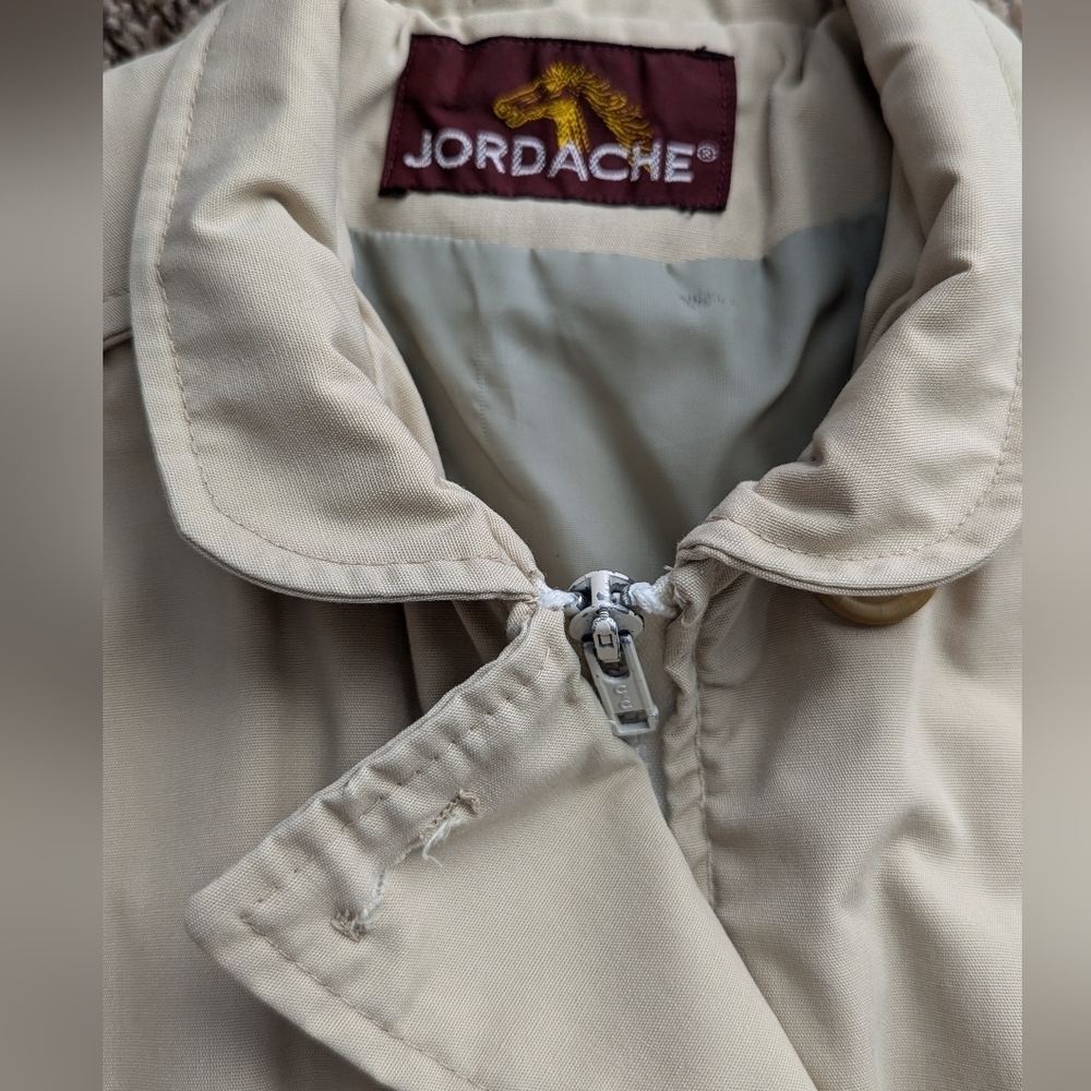 Vintage Jordache USA Beige Bomber Jacket Women’s Small Classic 80s Preppy Coat - Picture 5 of 13